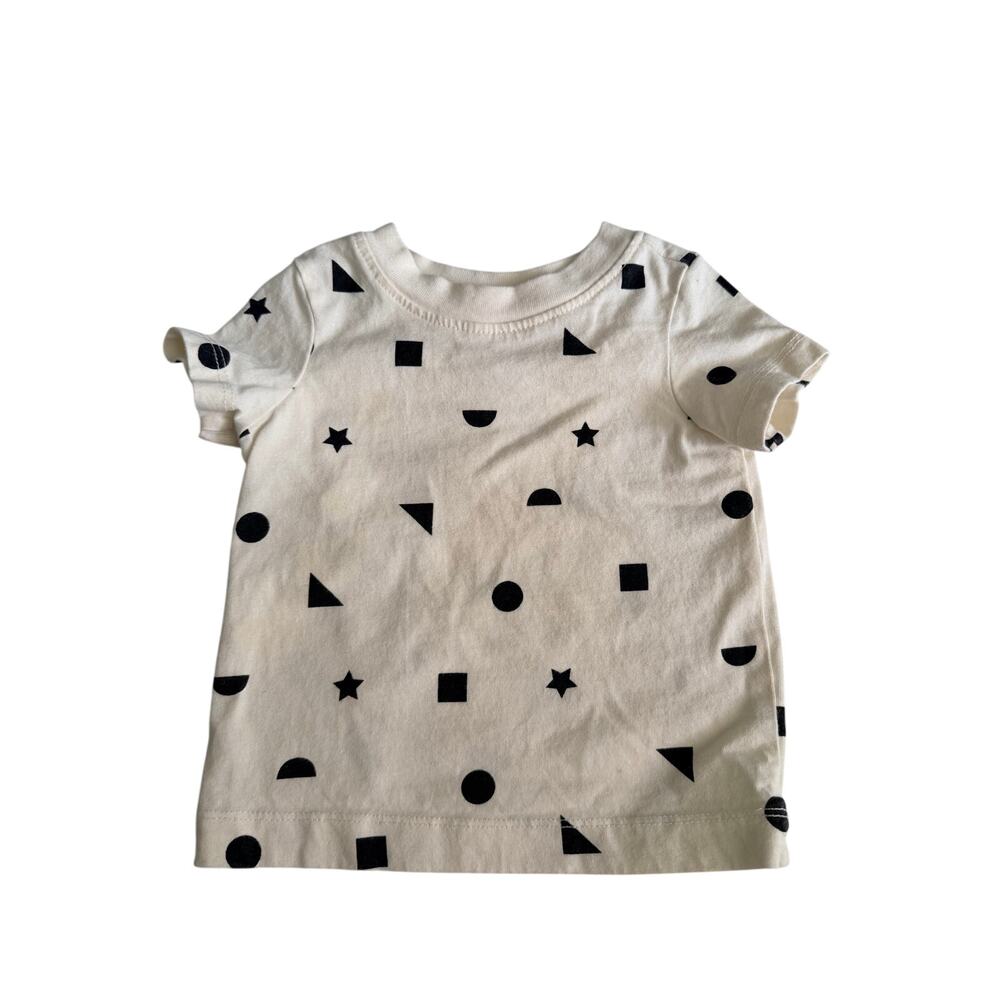 Hanna Andersson Cream Black Geometric Baby Crewneck Tee 70